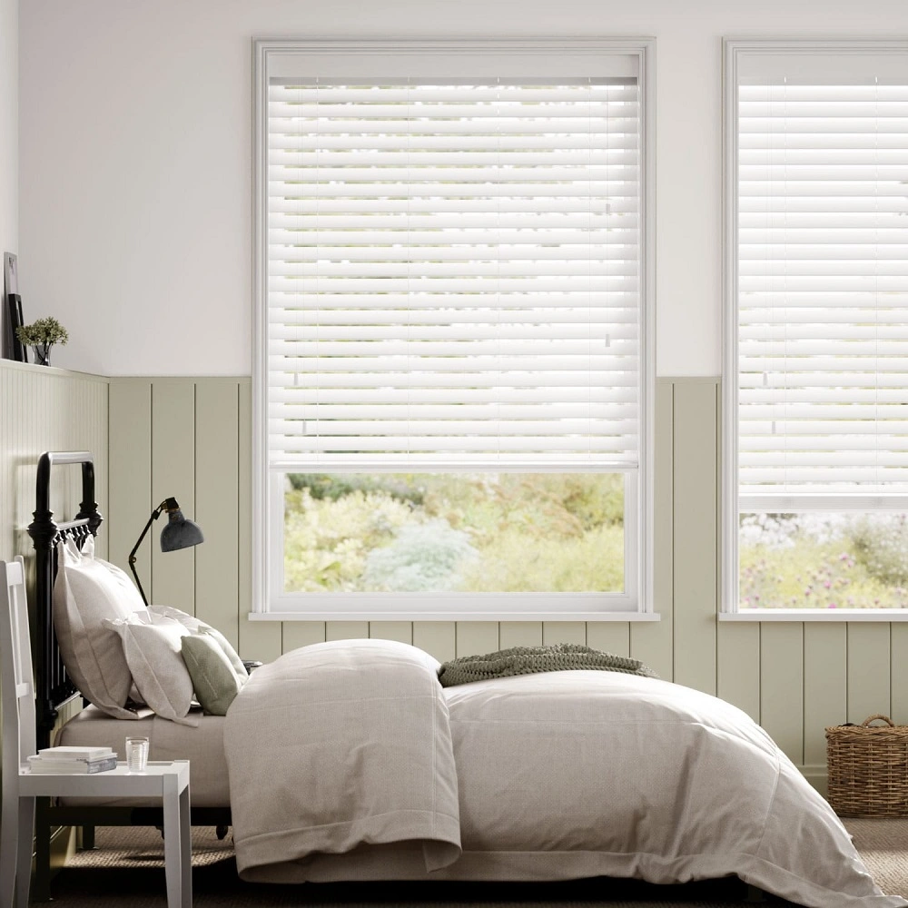 white blinds