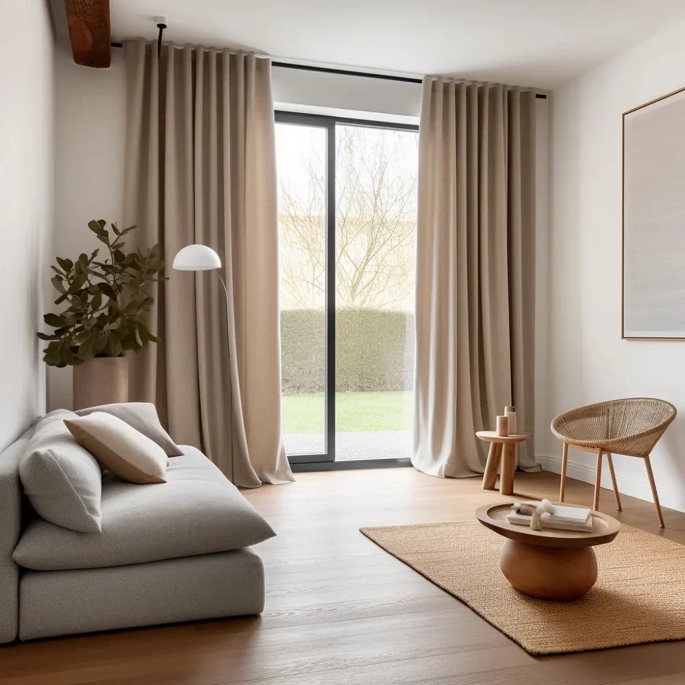 Beige Blackout curtains