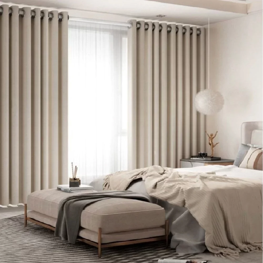 Beige Blackout curtains