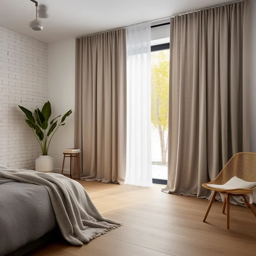 Beige Blackout curtains