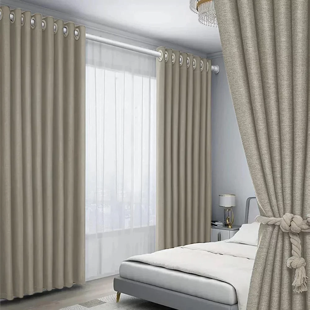 Beige Blackout curtains