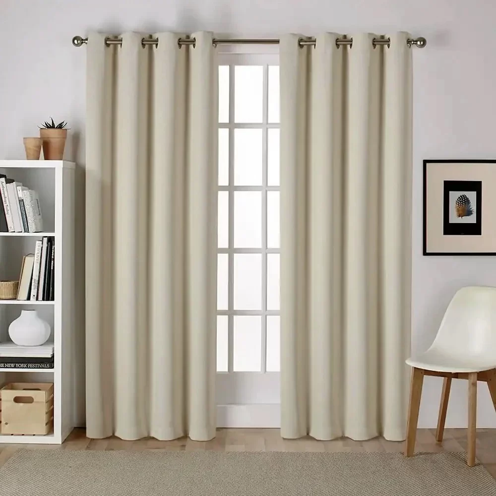 Beige Blackout curtains
