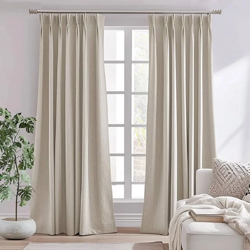 Beige Blackout curtains