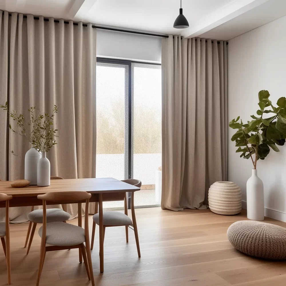 Beige Blackout curtains