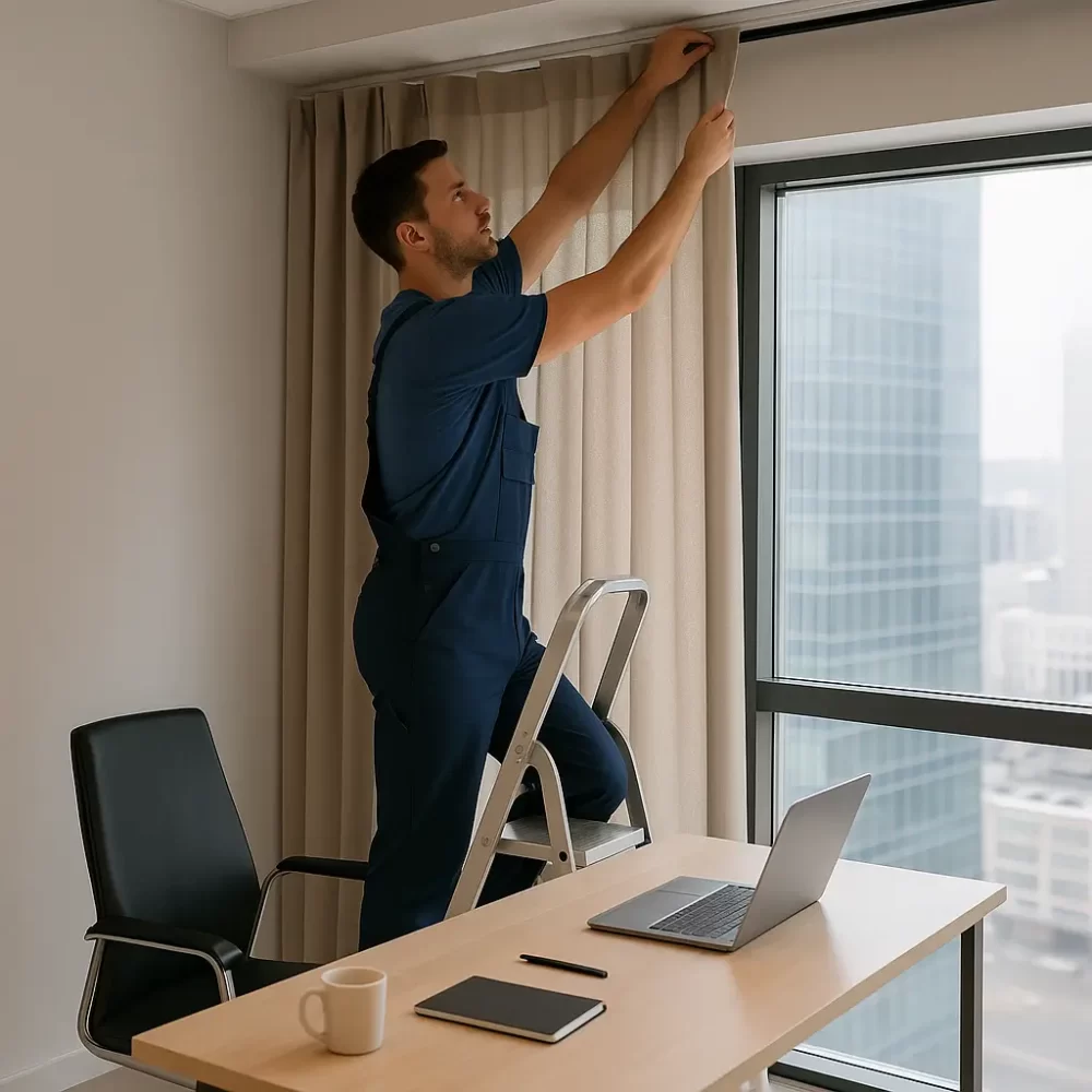 Commercial Curtains Fixing