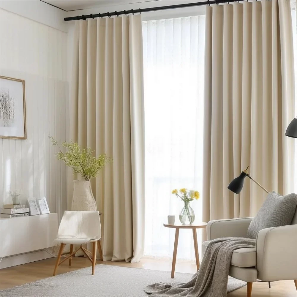 Cream Blackout Curtains