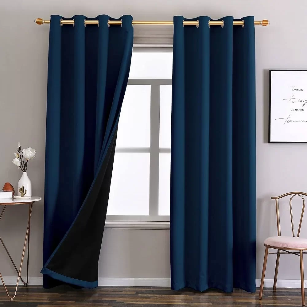Navy Blue Blackout Curtains
