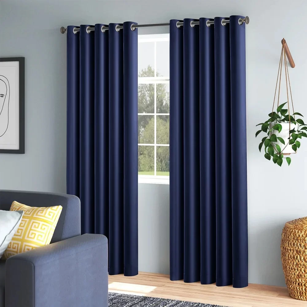 Navy Blue Blackout Curtains