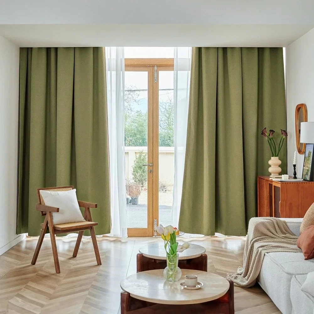 Olive Green Blackout Curtains