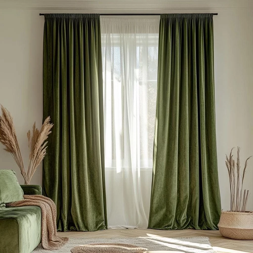 Olive Green Blackout Curtains