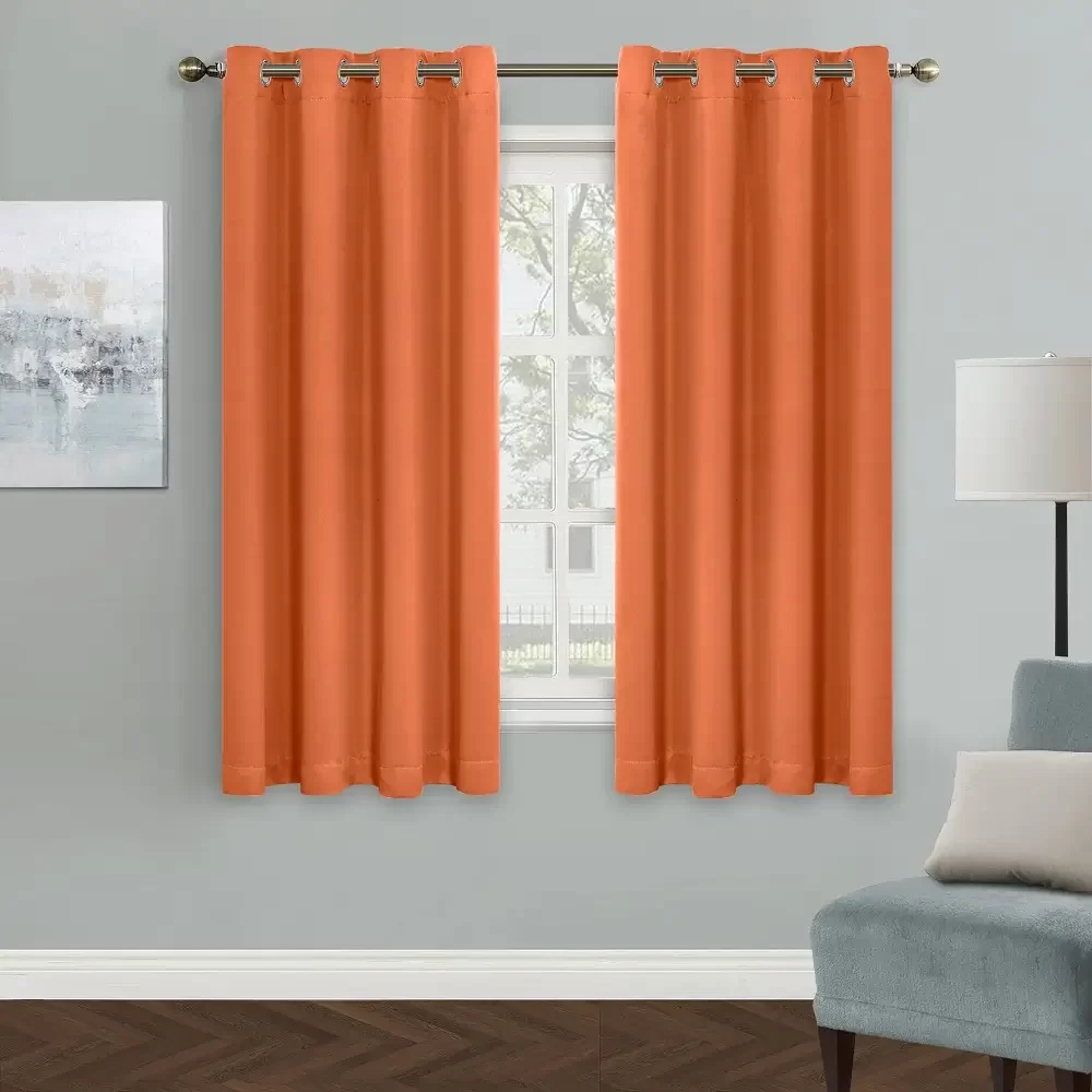 Orange blackout Curtains
