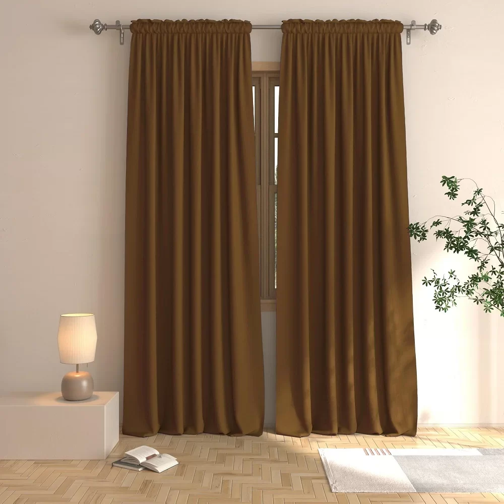 brown blackout curtains
