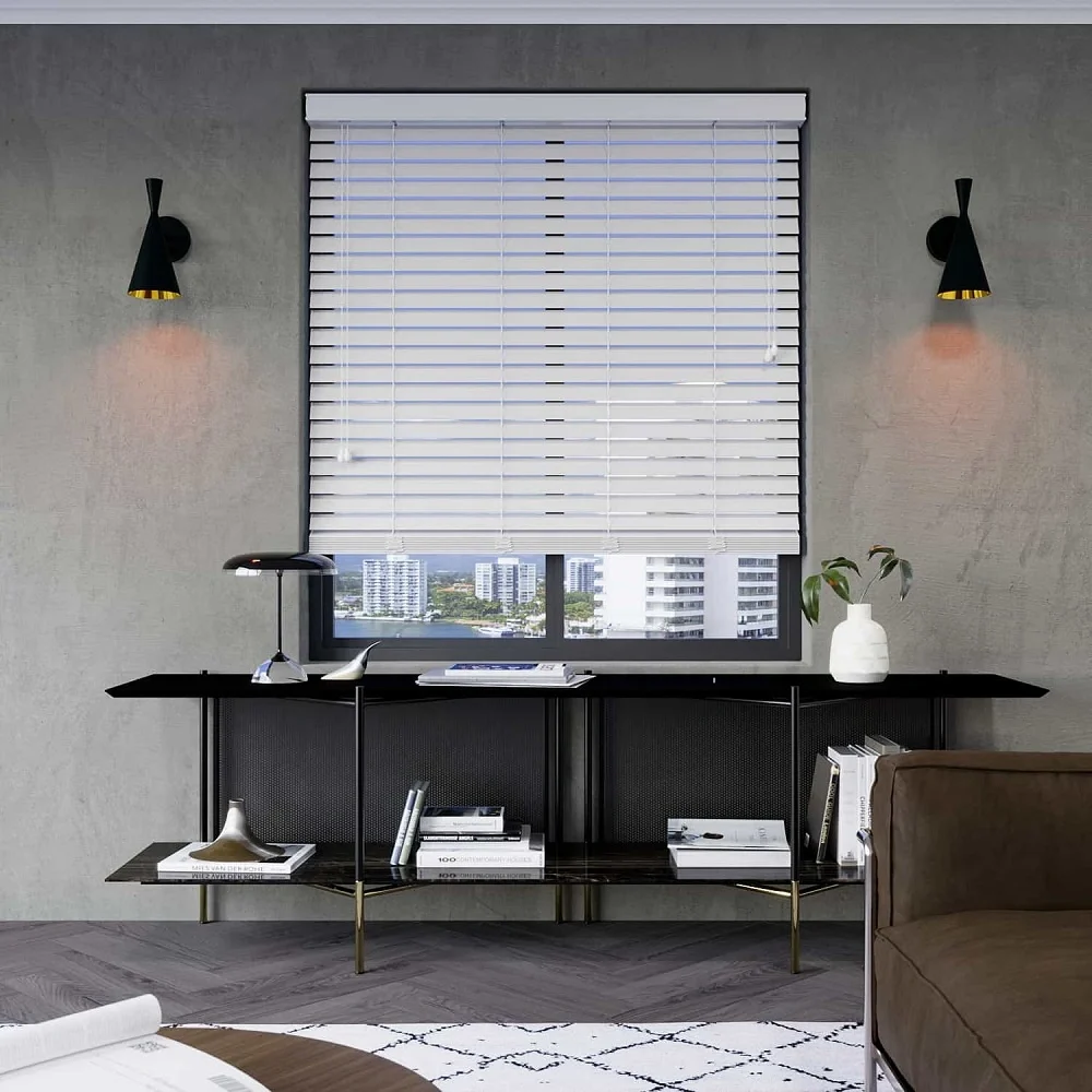 white blinds